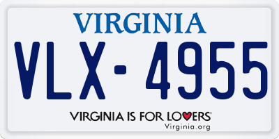 VA license plate VLX4955