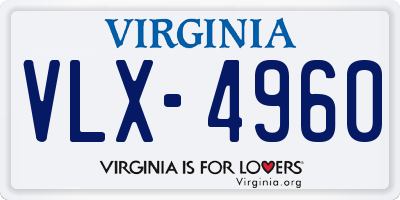 VA license plate VLX4960