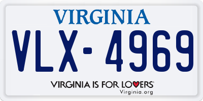 VA license plate VLX4969