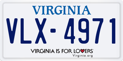 VA license plate VLX4971