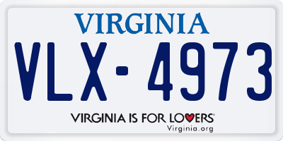 VA license plate VLX4973