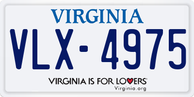 VA license plate VLX4975