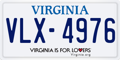 VA license plate VLX4976