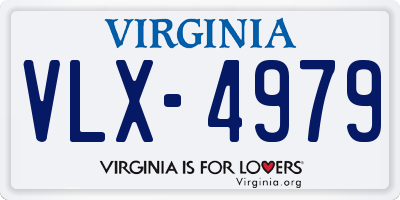 VA license plate VLX4979