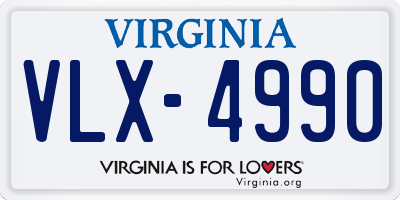 VA license plate VLX4990