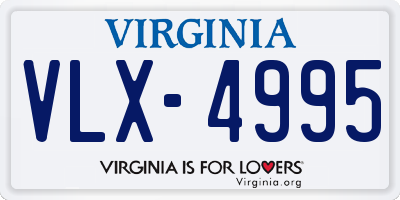 VA license plate VLX4995