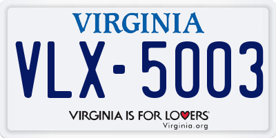 VA license plate VLX5003