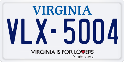 VA license plate VLX5004