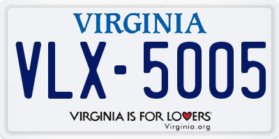 VA license plate VLX5005