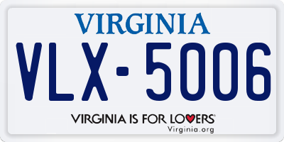 VA license plate VLX5006