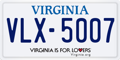 VA license plate VLX5007