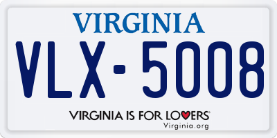 VA license plate VLX5008