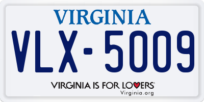 VA license plate VLX5009