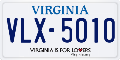 VA license plate VLX5010