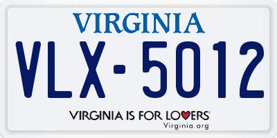 VA license plate VLX5012