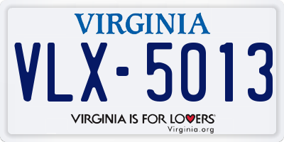 VA license plate VLX5013