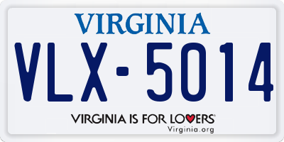 VA license plate VLX5014