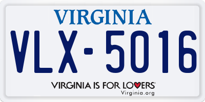 VA license plate VLX5016