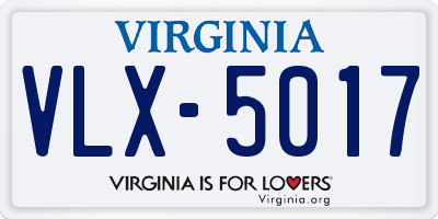 VA license plate VLX5017