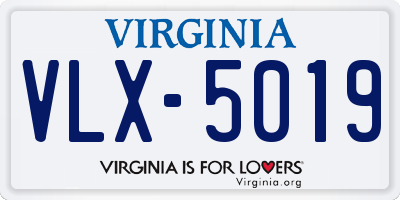 VA license plate VLX5019