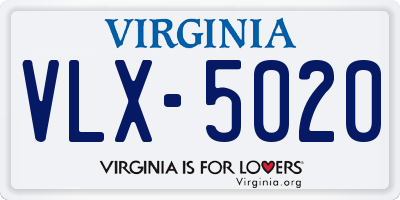 VA license plate VLX5020