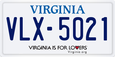 VA license plate VLX5021