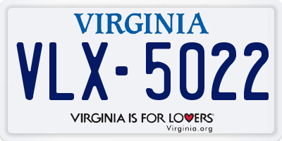 VA license plate VLX5022