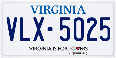 VA license plate VLX5025