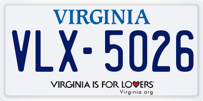 VA license plate VLX5026