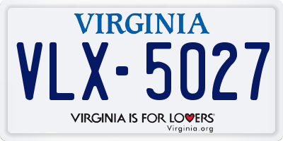 VA license plate VLX5027