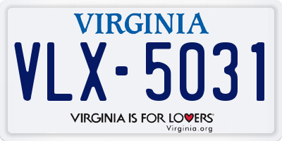 VA license plate VLX5031