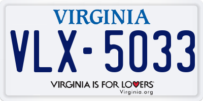 VA license plate VLX5033