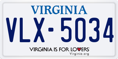 VA license plate VLX5034