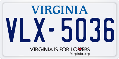 VA license plate VLX5036