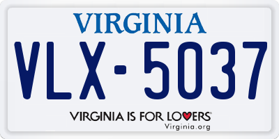 VA license plate VLX5037