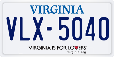 VA license plate VLX5040