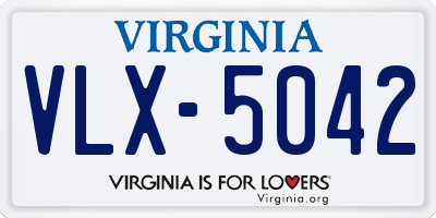 VA license plate VLX5042