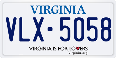 VA license plate VLX5058