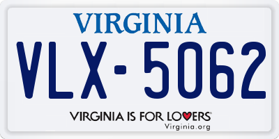 VA license plate VLX5062