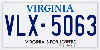 VA license plate VLX5063