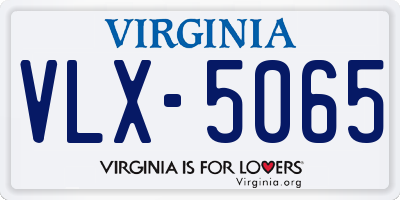 VA license plate VLX5065