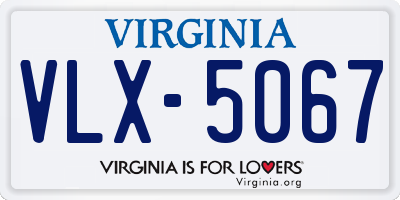 VA license plate VLX5067