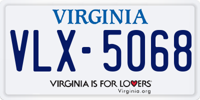 VA license plate VLX5068