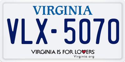 VA license plate VLX5070