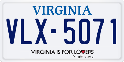 VA license plate VLX5071