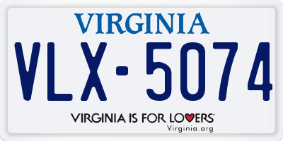 VA license plate VLX5074