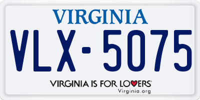 VA license plate VLX5075