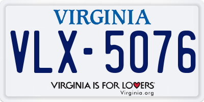 VA license plate VLX5076