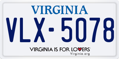 VA license plate VLX5078