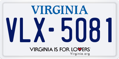 VA license plate VLX5081